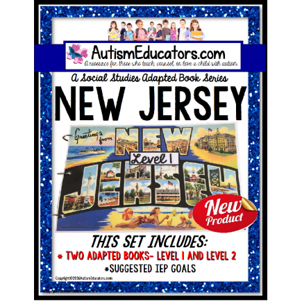 NEW JERSEY State Symbols ADAPTED BOOK for Special Education and Autism